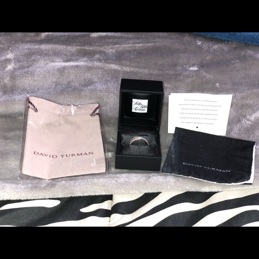 David yurman cross over ring with diamonds